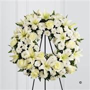 White Tribute Wreath- Beaufort local delivery only
