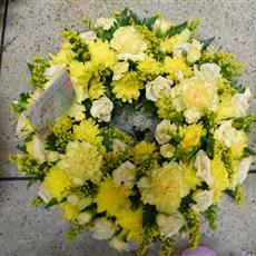 Yellow and Cream Wreath - Beaufort local delivery only