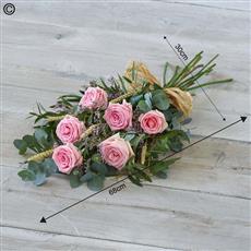 Six pink roses sheaf 