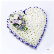   White Heart with white and lilac spray-Beaufort local delivery only