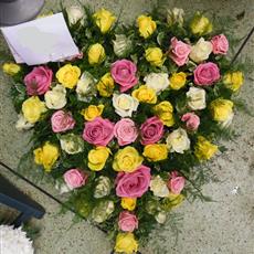 Mixed Rose Heart- Beaufort local delivery only