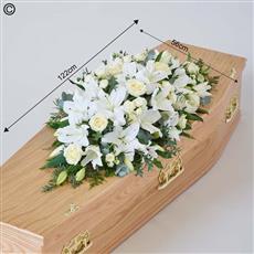 Lily and Rose Casket Spray - White  