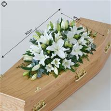  All Lily Casket Spray - White -Beaufort local delivery