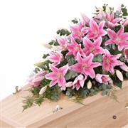Pink Lily Casket Spray- Beaufort local delivery only