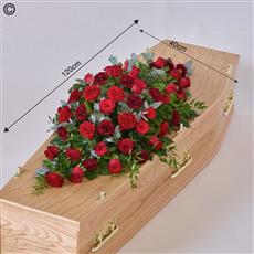  Red Rose and Carnation Casket Spray  