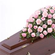 Pink Rose and Carnation Casket Spray-Beaufort local delivery only