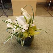 Mini orchid and calla globe