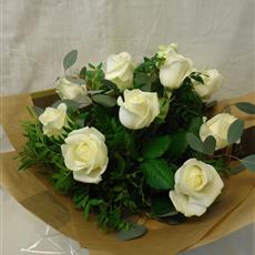 White rose  Handtied- Beaufort local delivery only