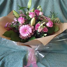 Blushing Pink  Hand-tied- Beaufort local delivery only