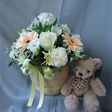 Baby Teddy Arrangement- Beaufort local delivery only