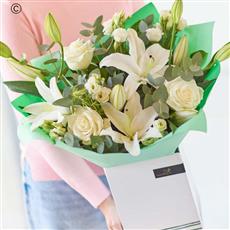 White Rose and Lily Bouquet- size 1
