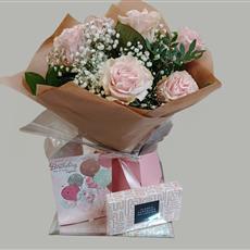  Pink Rose Birthday Giftset- Beaufort local delivery only