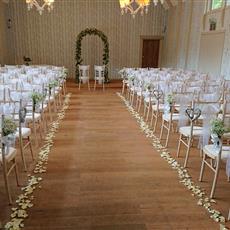 Ceremony aisle flower petals
